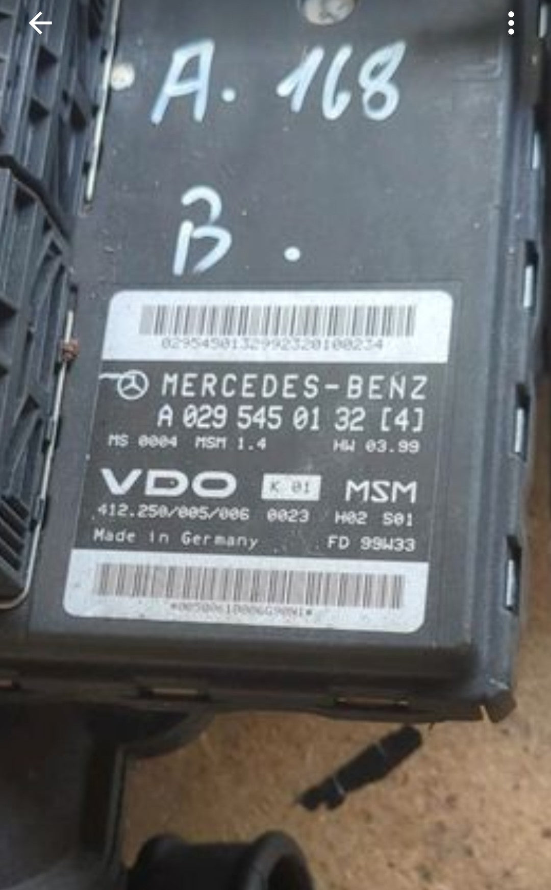Mercedes w168 Luftmassenmesser A0295450132